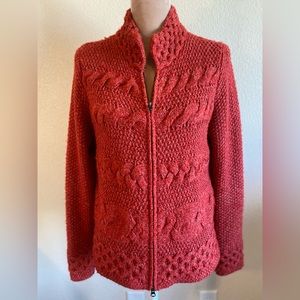 J. Jill cable knit zip cardigan
